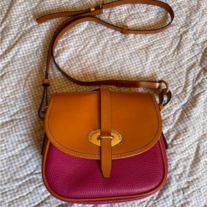 Like new Dooney Cristina Verona crossbody bag magenta tan gorgeous